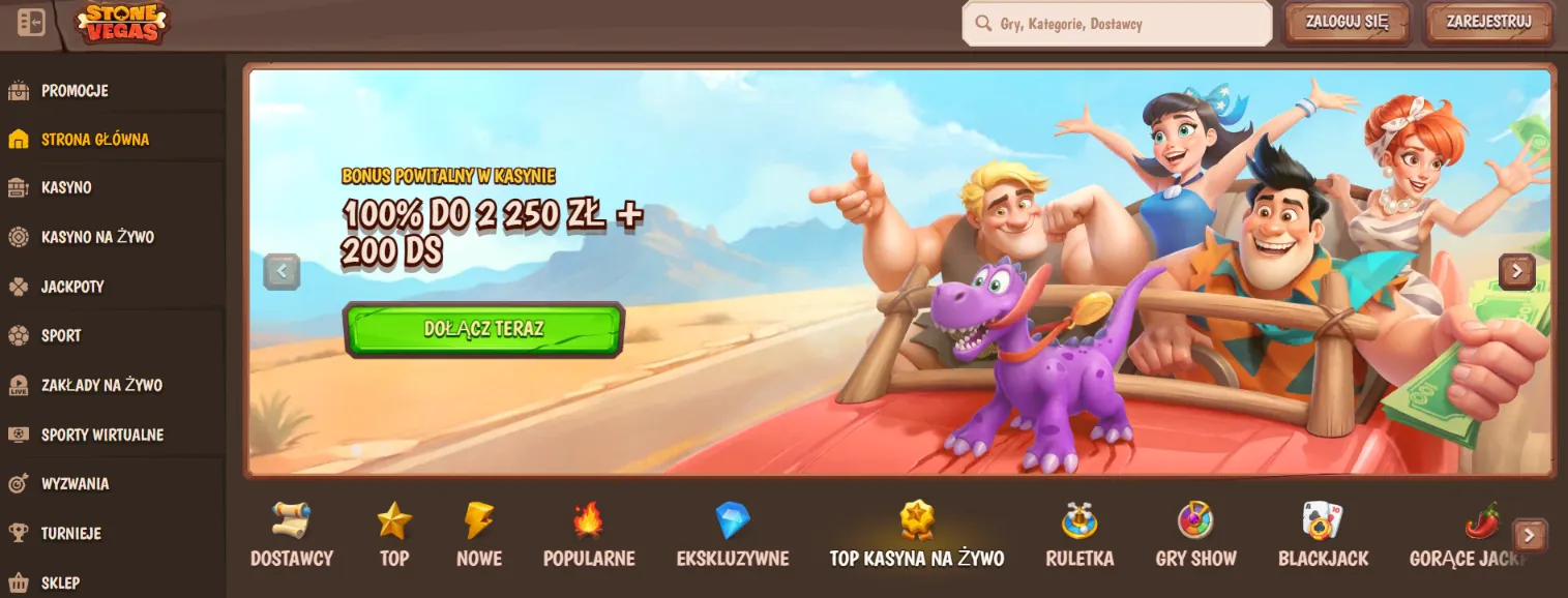 Oficjalny baner powitalny Stone Vegas Casino